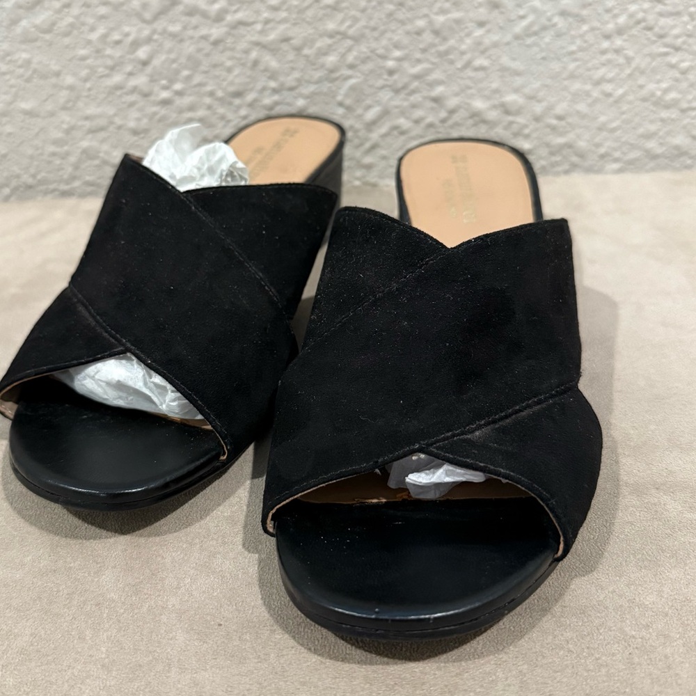 Naturalizer Arielle Black Faux Suede Crisscross‎ N5 Comfort Sandals Size 7.5M